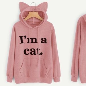 NWT “I’m a cat” Hoodie with Cat Ears